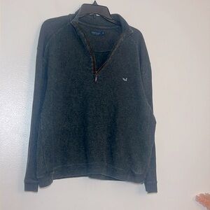 Southern Marsh Charcoal Gray Down Pour Cotton Quarter Zip Pullover Sweater
